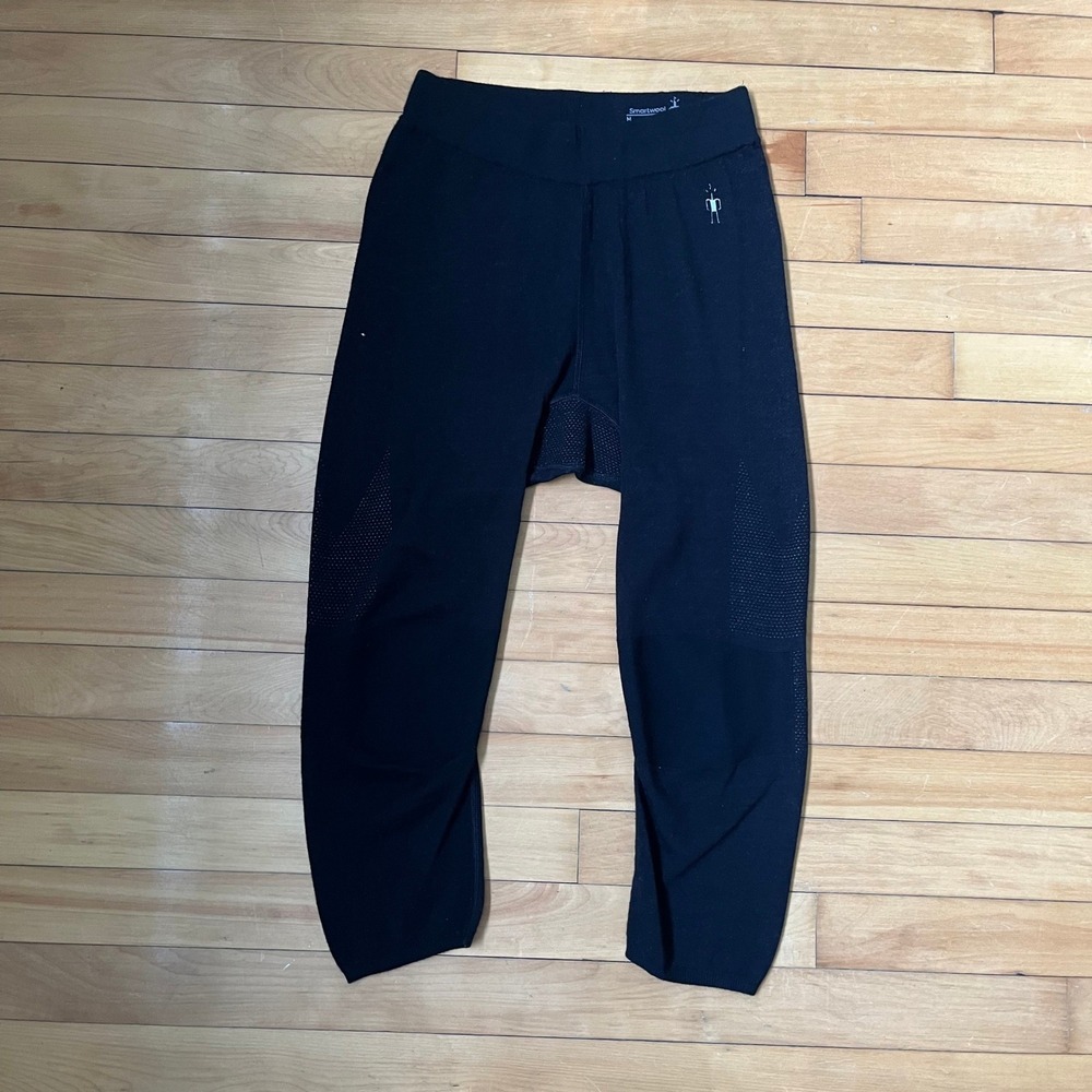 Smartwool Mens Intraknit Merino 200 Base Layer Bottoms Black Size M Leggings
